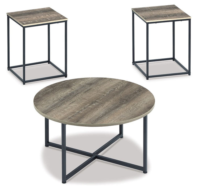 Wadeworth - Brown / Beige - Occasional Table Set (Set of 3) by Signature Design by Ashley® | Bel Furniture