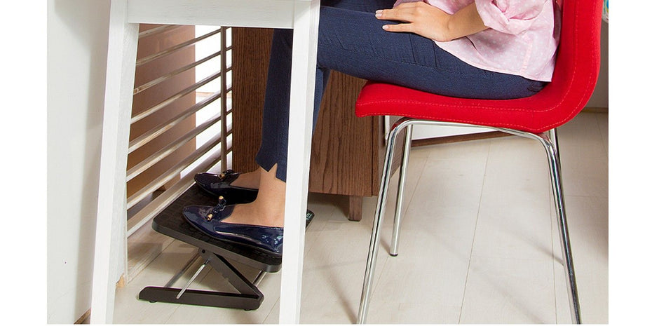 Adjustable Under Desk Ergonomic Foot Rest - Black