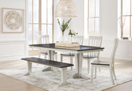 Darborn - Dining Room Set Dark Gray 7 Pc. - Dining Table, 4 Side Chairs, Bench by Signature Design by Ashley® | Bel Furniture