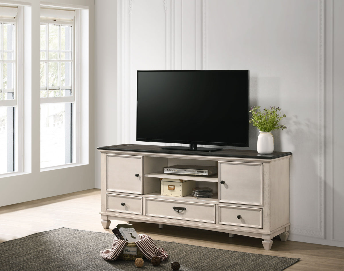 Sawyer - TV Stand - Antique White by Crown Mark | Bel Furniture