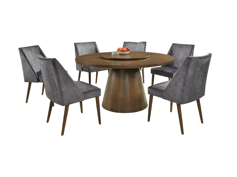 8 PIECE ROUND DINING TABLE SET - BEL Furniture