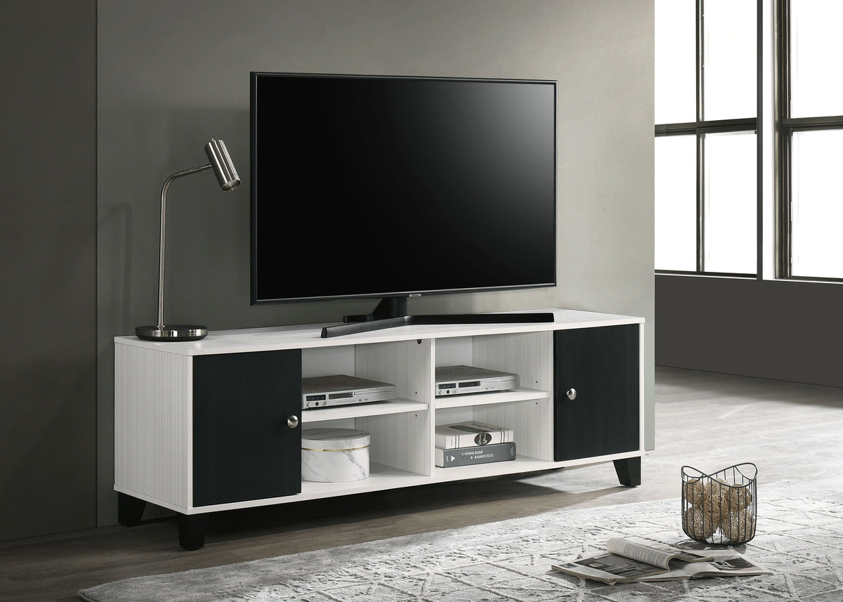 Akerson - TV Stand - White by Crown Mark | Bel Furniture