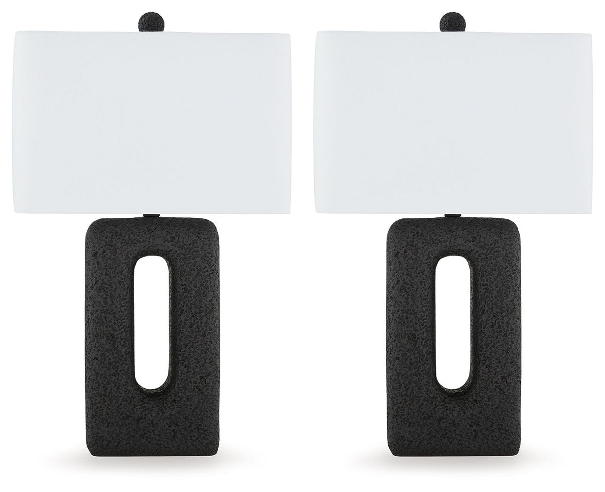 Wimmings - Black - Poly Table Lamp (Set of 2) by Signature Design by Ashley® | Bel Furniture