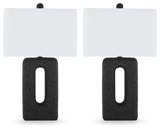 Wimmings - Black - Poly Table Lamp (Set of 2) by Signature Design by Ashley® | Bel Furniture