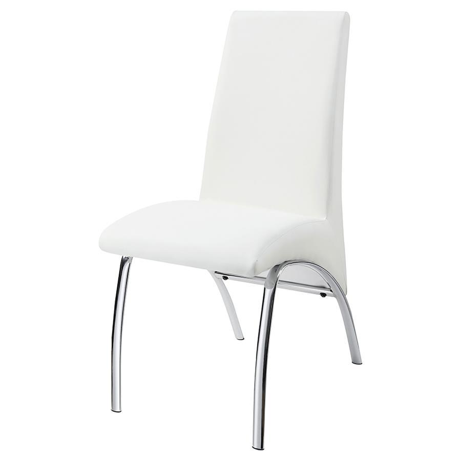 Bishop - Upholstered Side Chairs (Set of 2) - White And Chrome