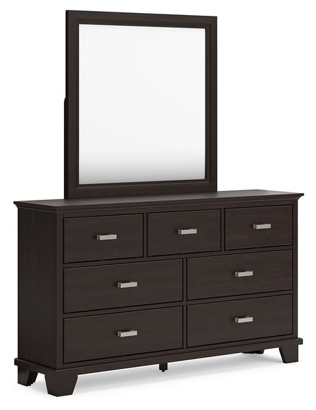 Covetown - Dark Brown - Dresser And Mirror by Signature Design by Ashley® | Bel Furniture