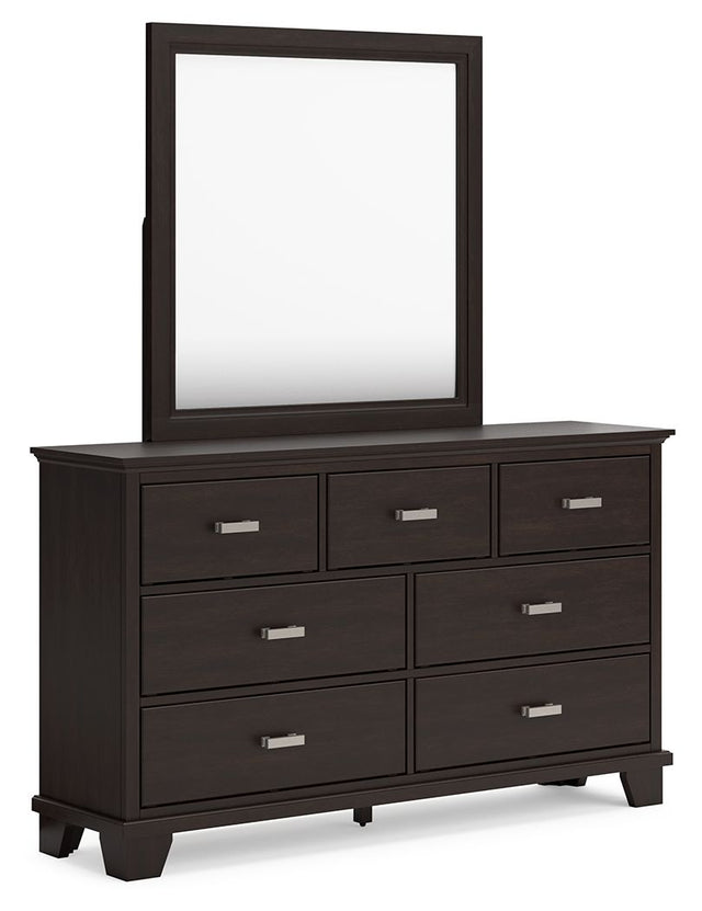 Covetown - Dark Brown - Dresser And Mirror by Signature Design by Ashley® | Bel Furniture