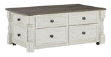 Havalance - White / Gray - Lift Top Cocktail Table with Storage Drawers by Signature Design by Ashley® | Bel Furniture