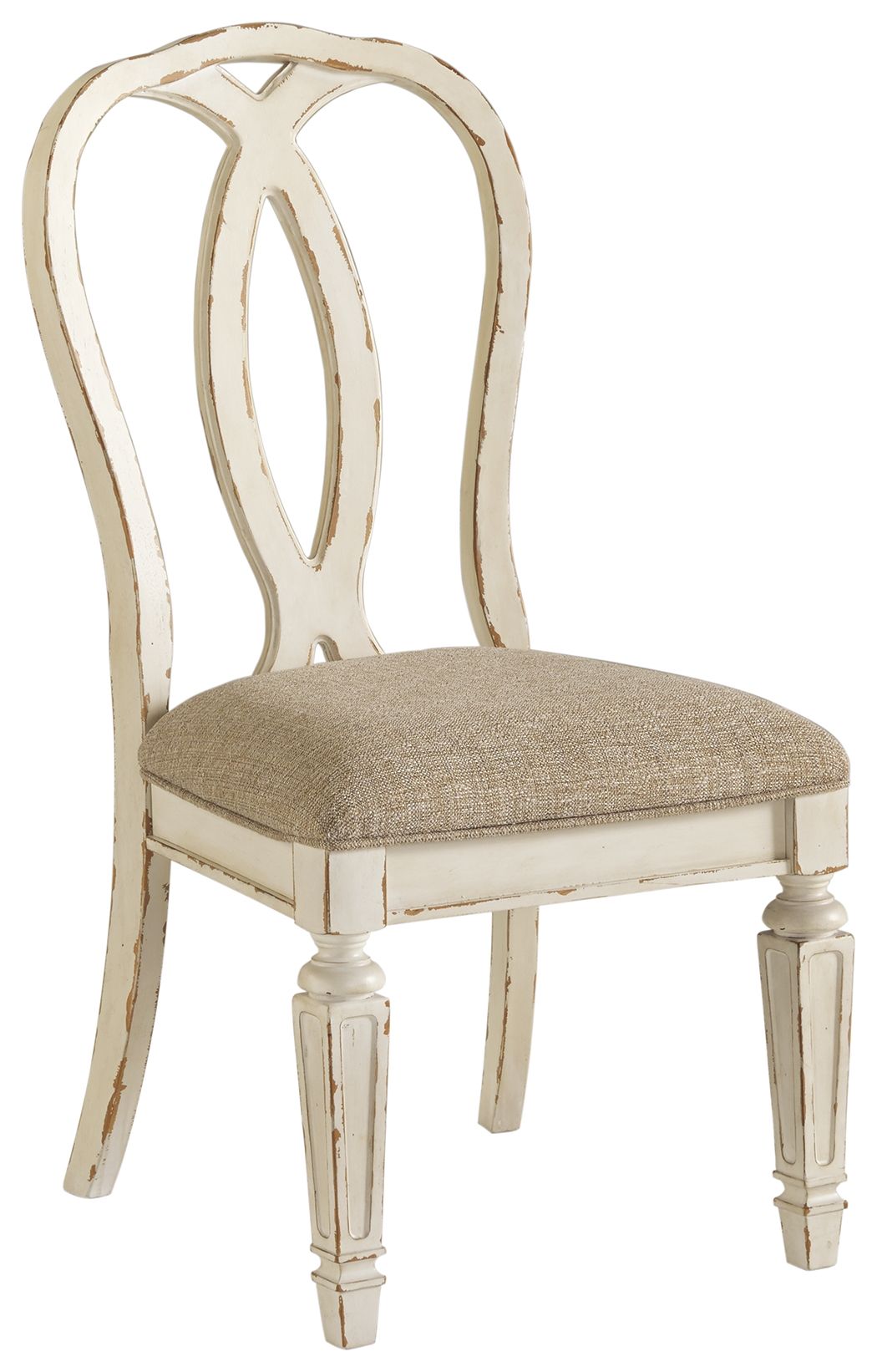 Realyn - Chipped White - Dining UPH Side Chair (Set of 2) - Ribbonback by Signature Design by Ashley® | Bel Furniture