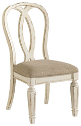 Realyn - Chipped White - Dining UPH Side Chair (Set of 2) - Ribbonback by Signature Design by Ashley® | Bel Furniture