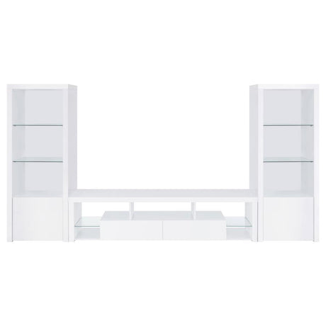 Jude - 3 Piece TV Entertainment Center - White High Gloss by Coaster Fine Furniture | Bel Furniture