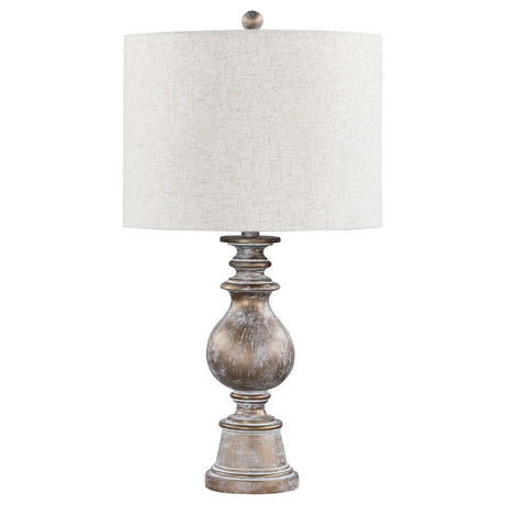 Brie - Drum Shade Urn Table Lamp - Antique Gold by CoasterEveryday | Bel Furniture