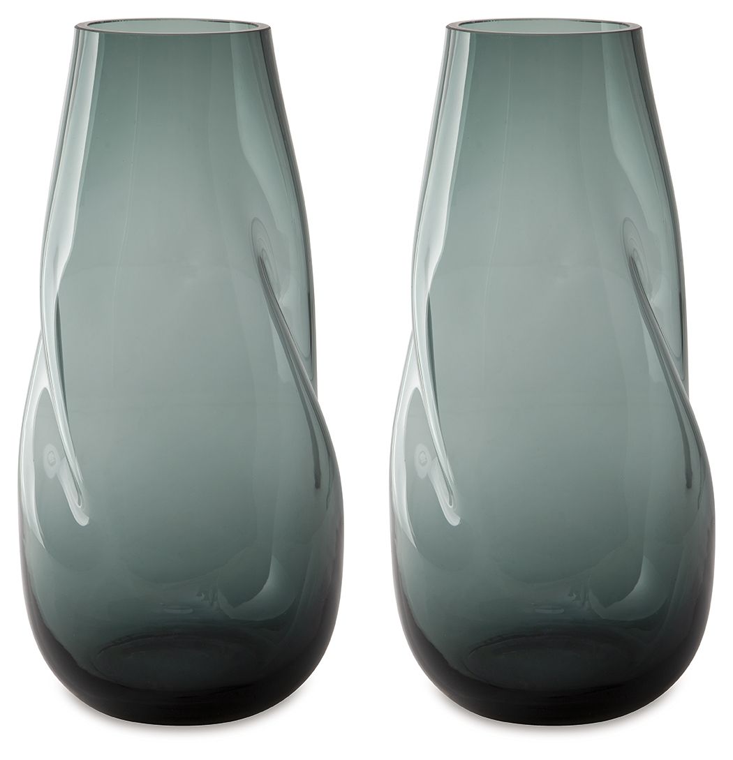 Beamund - Vase - 13" Light Blue 2 Piece by Signature Design by Ashley® | Bel Furniture
