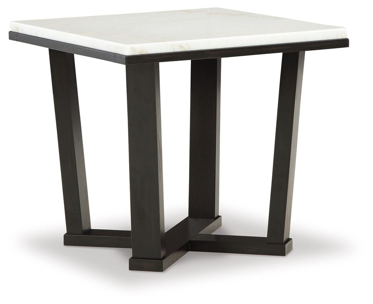 Fostead - White / Espresso - Square End Table by Signature Design by Ashley® | Bel Furniture