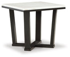 Fostead - Square End Table - White / Espresso