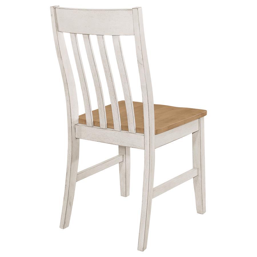 Kirby - Slat Back Side Chair (Set of 2) - Natural And Rustic Off White