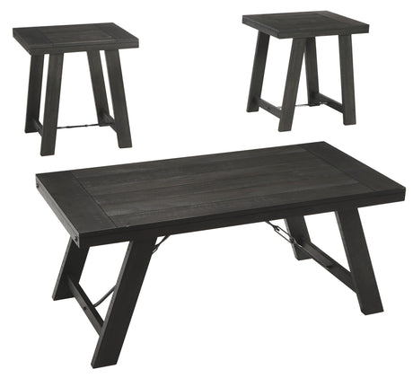 Noorbrook - Black / Pewter - Occasional Table Set (Set of 3) by Signature Design by Ashley® | Bel Furniture