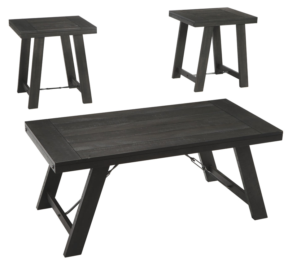 Noorbrook - Black / Pewter - Occasional Table Set (Set of 3)