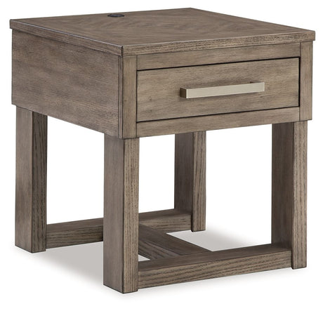 Loyaska - Grayish Brown - Rectangular End Table by Signature Design by Ashley® | Bel Furniture
