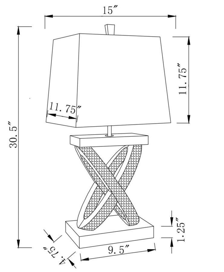 Dominick - Tapered Mirrored Acrylic Table Lamp - Silver