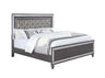 Refino - Upholstered Bed Dark Gray by Crown Mark | Bel Furniture
