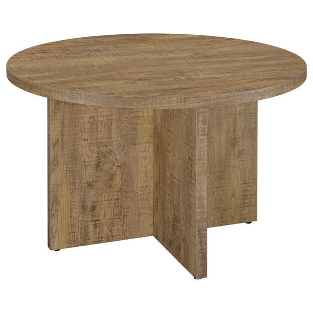 Jamestown - Round Composite Wood Dining Table - Mango by CoasterEveryday | Bel Furniture