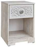 Paxberry - One Drawer Night Stand - Open Cubby - Whitewash