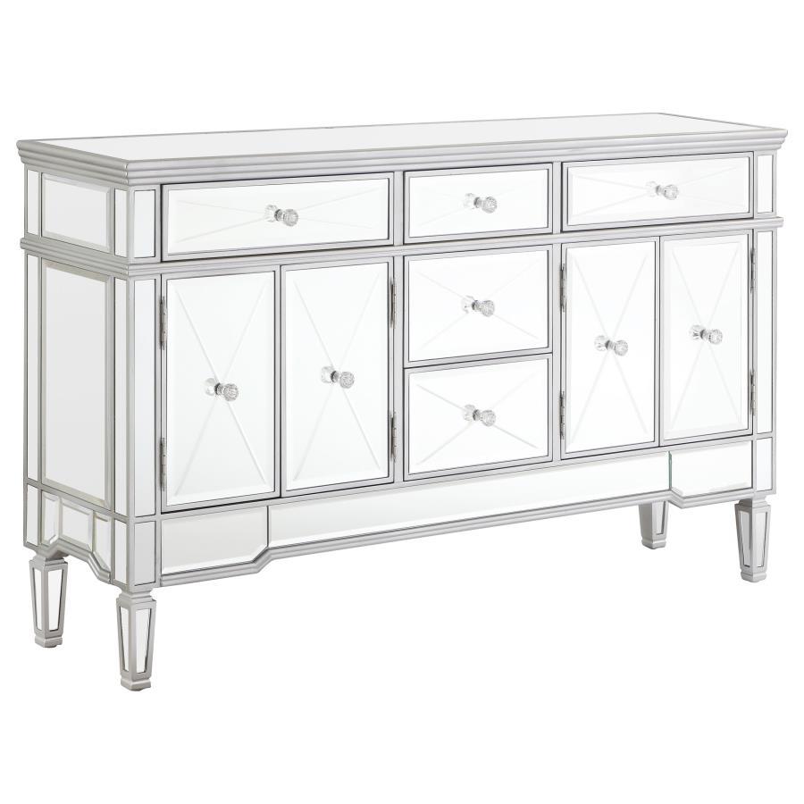 Duchess - 5-Drawer Mirrored Storage Accent Cabinet - Silver by CoasterElevations | Bel Furniture