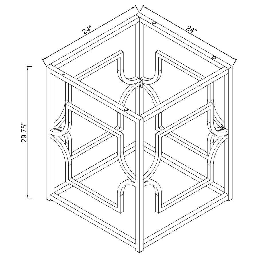 Starlight - Square Metal Dining Table Base - Brass