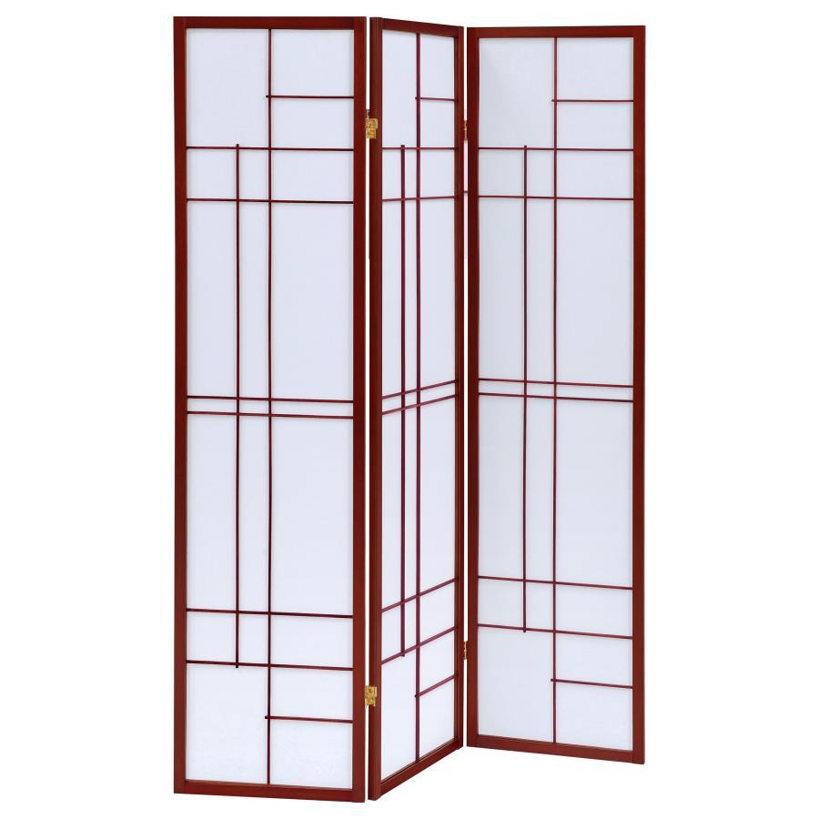 Katerina - 3-Panel Room Divider Folding Shoji Screen - Cherry by CoasterEveryday | Bel Furniture