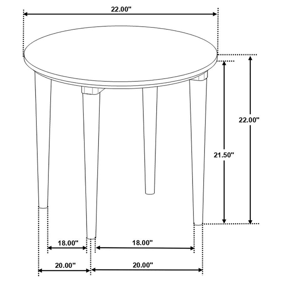 Aldis - Round Marble Top End Table - White And Natural