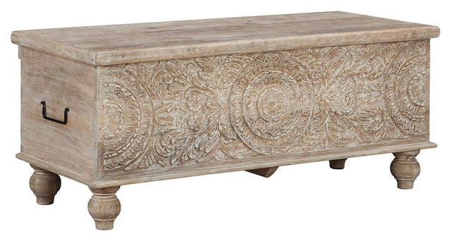 Fossil Ridge - Beige - Storage Bench by Signature Design by Ashley® | Bel Furniture
