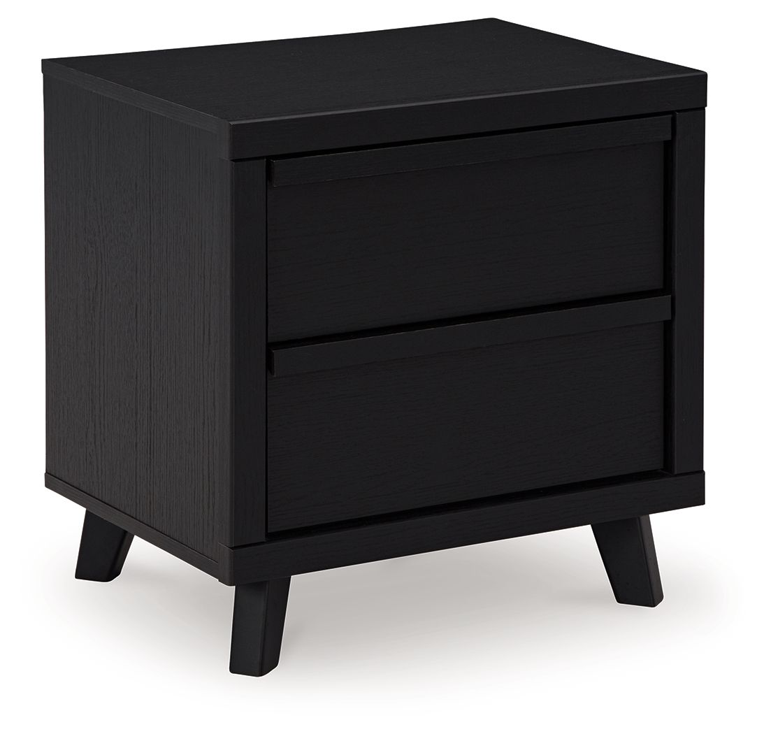 Danziar - Black - Two Drawer Night Stand by Signature Design by Ashley® | Bel Furniture