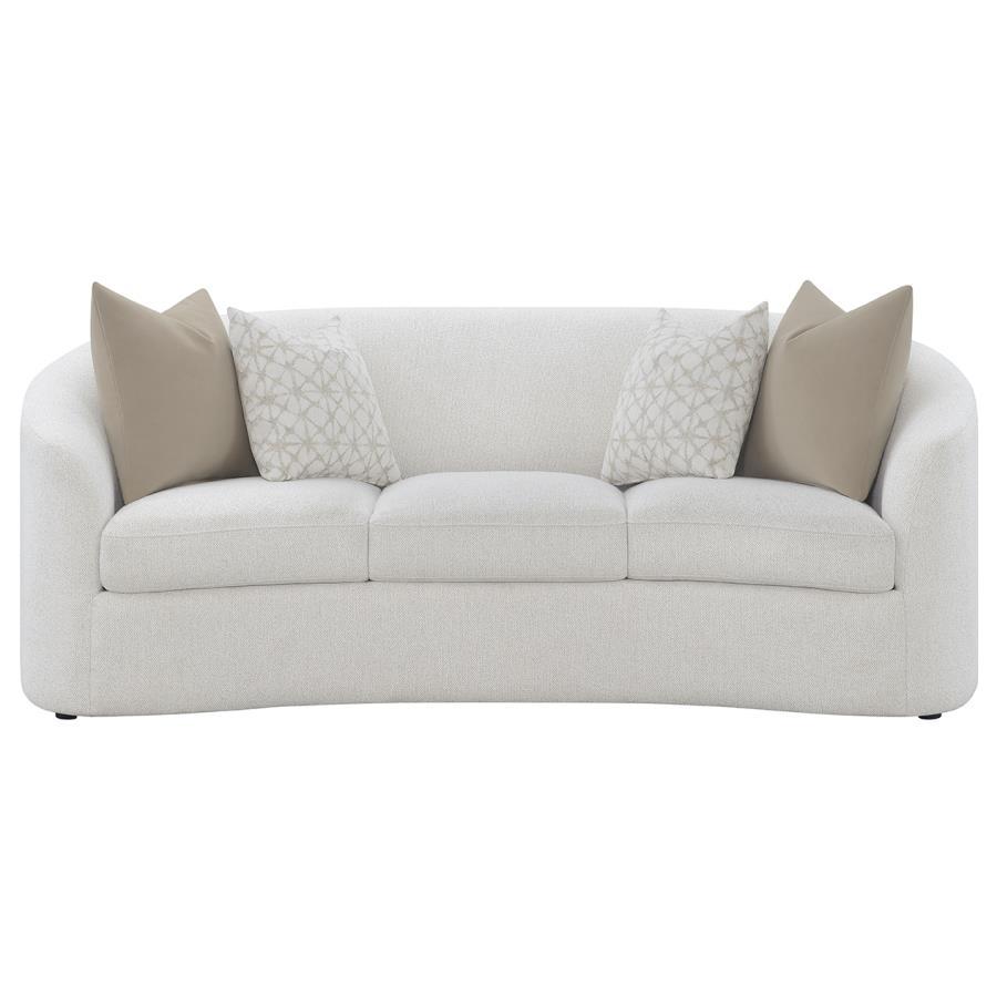 Rainn - Boucle Upholstered Sloped Arm Sofa - Latte