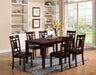 Paige - Dinette Set Dark Brown 7 Pc. Table, 6 Chairs by Crown Mark | Bel Furniture