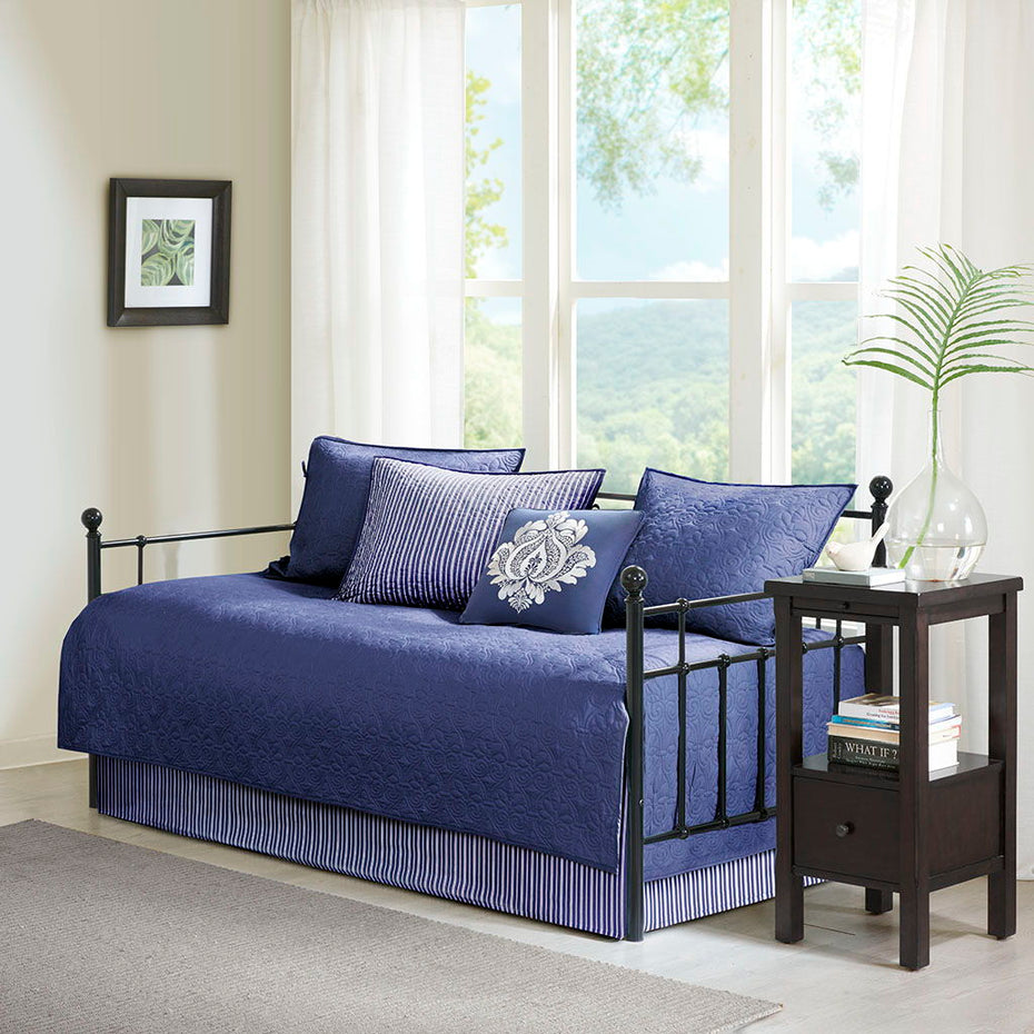 Quebec - Twin Reversible Daybed Cover (Set of 6) - Navy