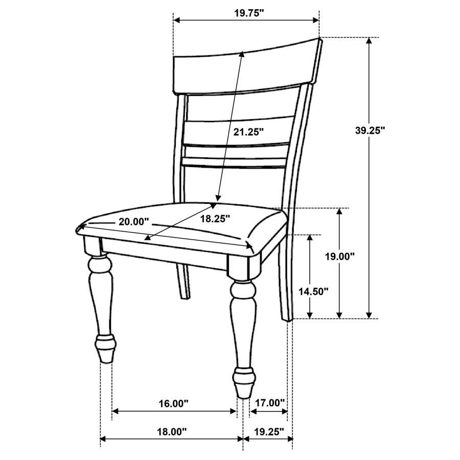 Bridget - Ladder Back Dining Side Chair (Set of 2) - Charcoal Sandthrough And Stone Brown