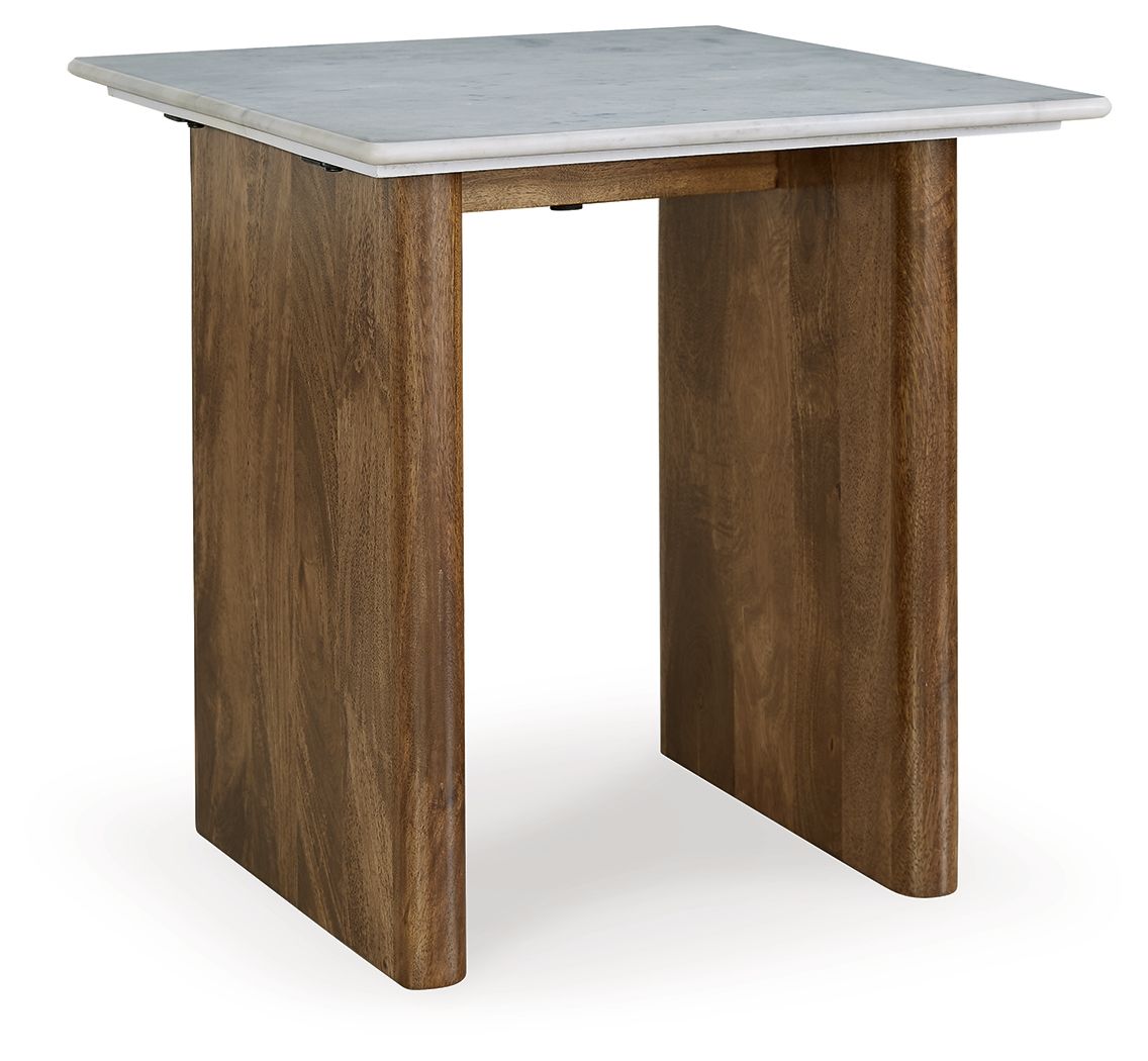 Isanti - Light Brown / White - Rectangular End Table by Signature Design by Ashley® | Bel Furniture