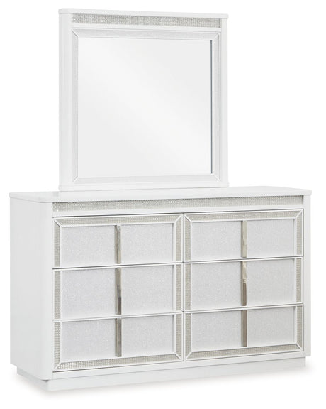 Chalanna - White - Dresser And Mirror by Signature Design by Ashley® | Bel Furniture