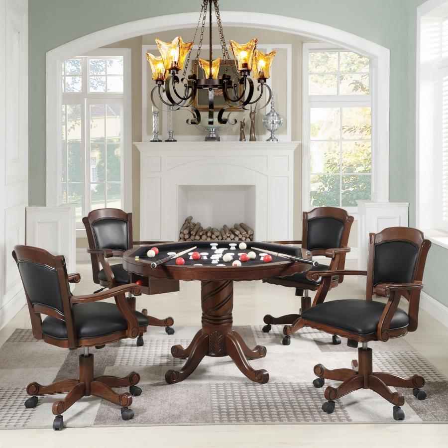 Turk - Game Chair With Casters - Black And Tobacco