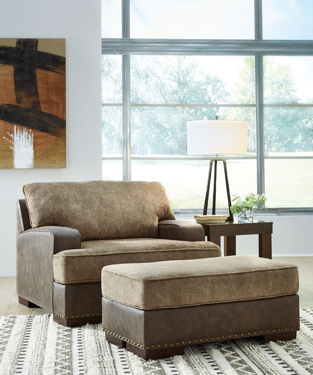 Alesbury - Living Room Set Dark Brown 2 Pc. - Chair And A Half, Ottoman by Signature Design by Ashley® | Bel Furniture