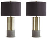 Jacek - Metal Table Lamp Dark Gray 2 Pieces by Signature Design by Ashley® | Bel Furniture