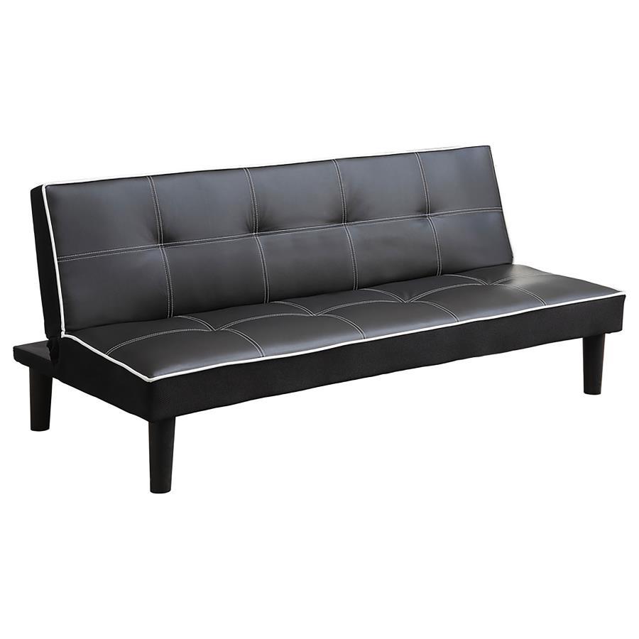 Katrina - Upholstered Tufted Convertible Sofa Bed - Black by CoasterEveryday | Bel Furniture
