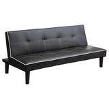Katrina - Upholstered Tufted Convertible Sofa Bed - Black by CoasterEveryday | Bel Furniture