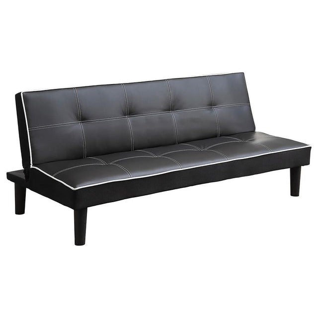Katrina - Upholstered Tufted Convertible Sofa Bed - Black by CoasterEveryday | Bel Furniture
