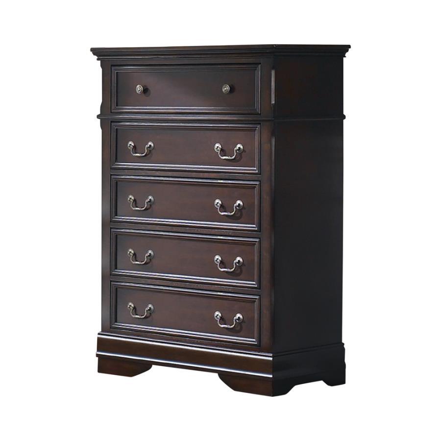 Cambridge - 5-Drawer Bedroom Chest - Cappuccino