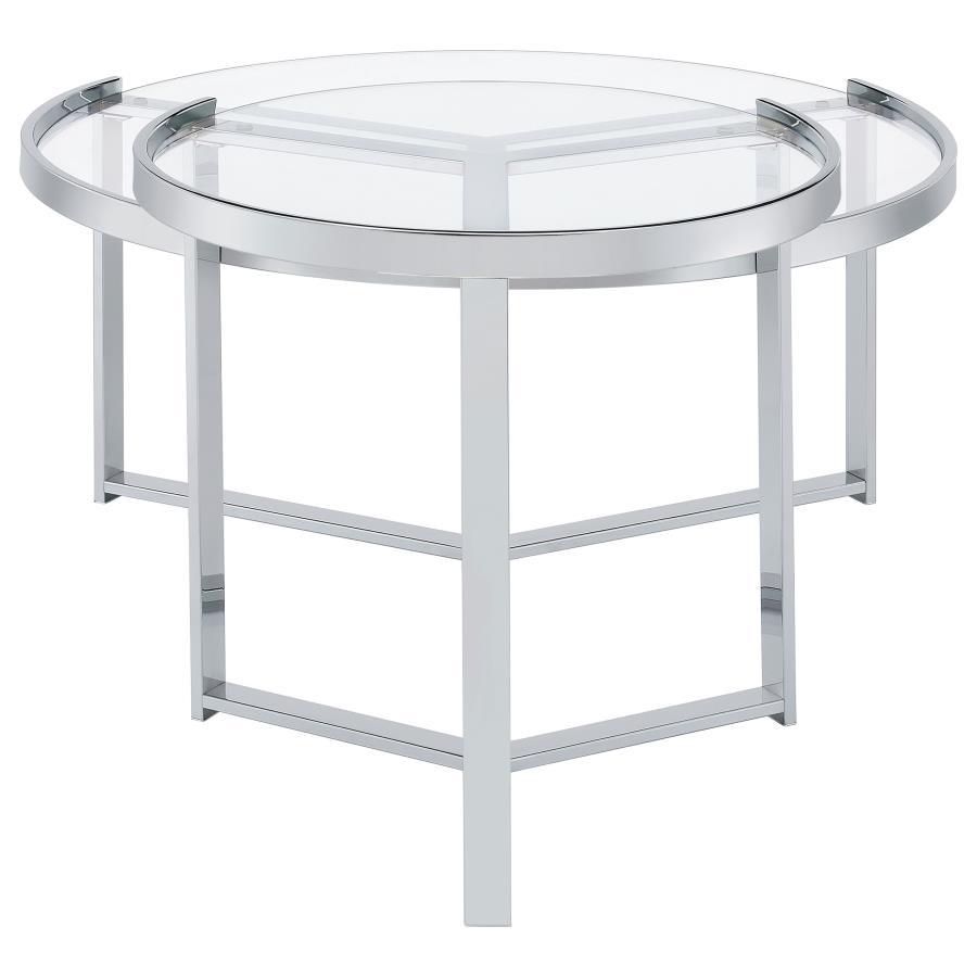 Delia - Round Glass Top Nesting Coffee Table