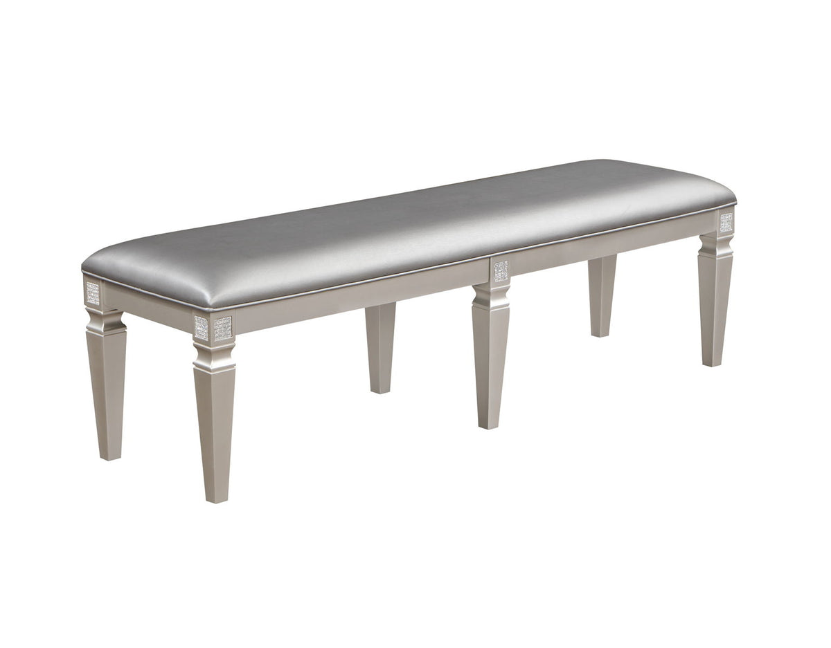 Klina - Bench - Silver by Crown Mark | Bel Furniture