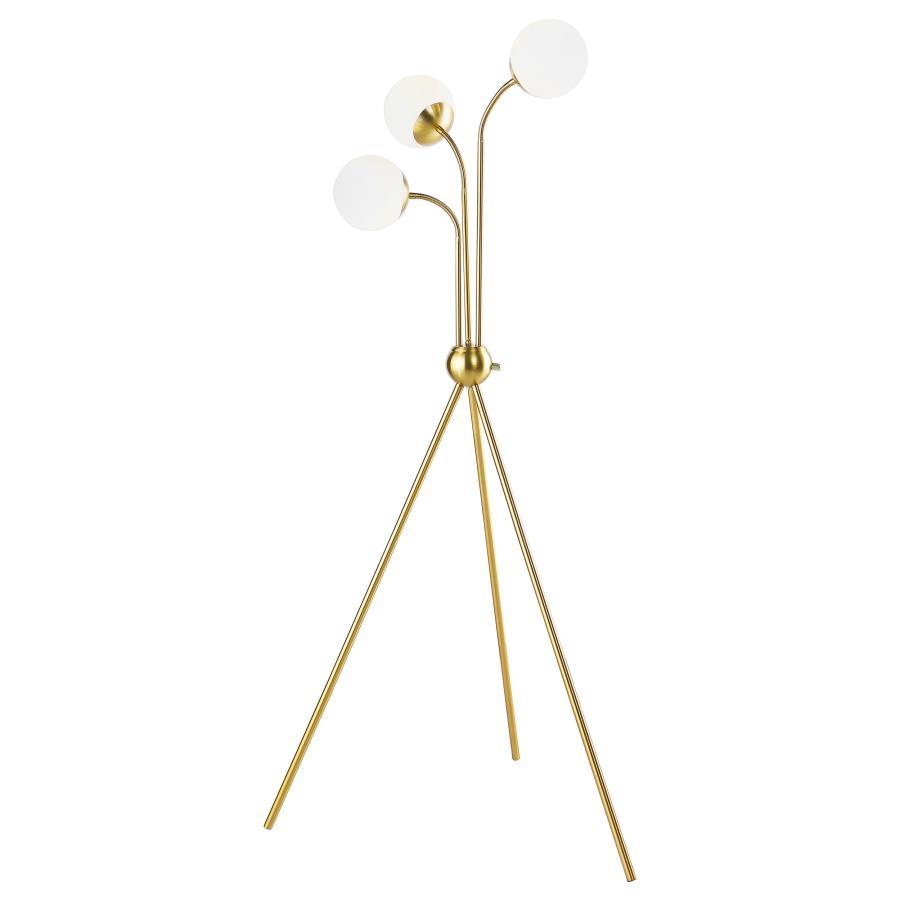 Miley - Spherical Bulb Tripod Tree Floor Lamp - Gold