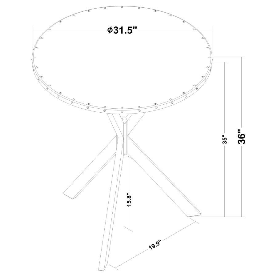 Kenzo - Round Metal Top Bar Table - Silver And Sandy Black